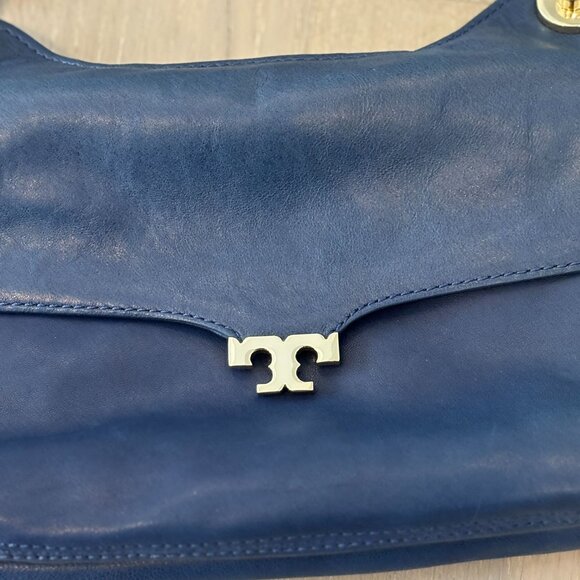 Tory Burch blue/gold chain shoulder bag - Picture 3 of 7